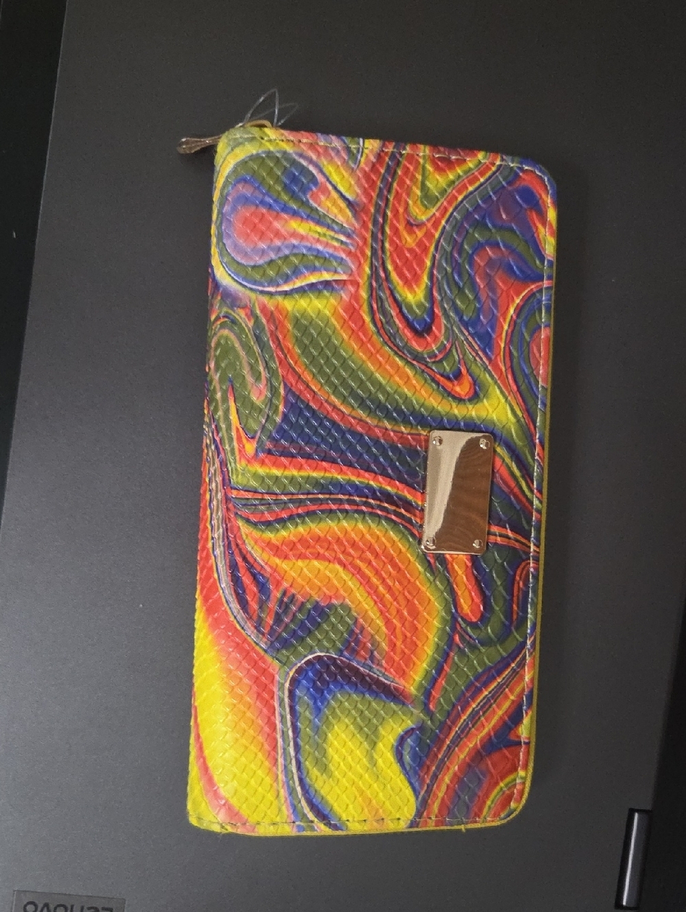 Multicolor Swirl Zip-Around Wallet